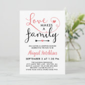 サンゴの白い愛が家族の養子縁組シャワーを作る 招待状 (スタンド正面)