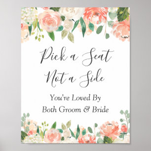 サンゴの結婚フローラが座席の標識を選ぶ ポスター