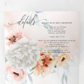 サンゴの結婚花に 三つ折り招待状 (内部最初)