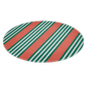 サンゴの緑と白ストライプの5つのパターン カッティングボード (角)