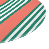 サンゴの緑と白ストライプの5つのパターン カッティングボード (角)