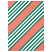 サンゴの緑と白ストライプの5つのパターン クリップボード (裏面)