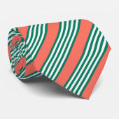 サンゴの緑と白ストライプの5つのパターン ネクタイ (ロール)