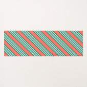 サンゴの緑と白ストライプの5つのパターン ヨガマット (裏面(横))