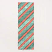 サンゴの緑と白ストライプの5つのパターン ヨガマット (裏面)