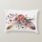 サンゴの羽と花アクセント枕 アクセントクッション (裏面)