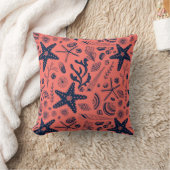 サンゴの背景に生息する貝殻 クッション (ブランケット)