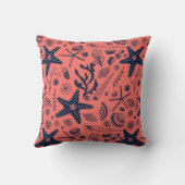 サンゴの背景に生息する貝殻 クッション (裏面)