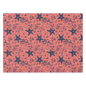 サンゴの背景に生息する貝殻 テーブルクロス (正面(横))