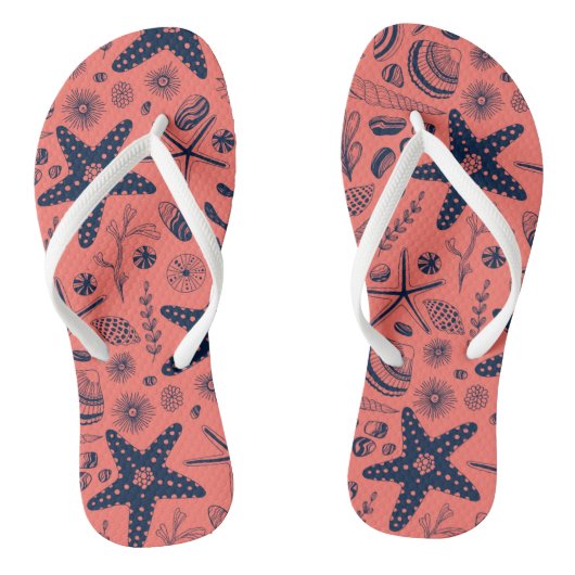 サンゴの背景に生息する貝殻 ビーチサンダル (ソール)