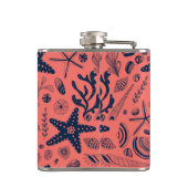 サンゴの背景に生息する貝殻 フラスク (裏面)