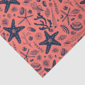 サンゴの背景に生息する貝殻 薄葉紙 (詳細)