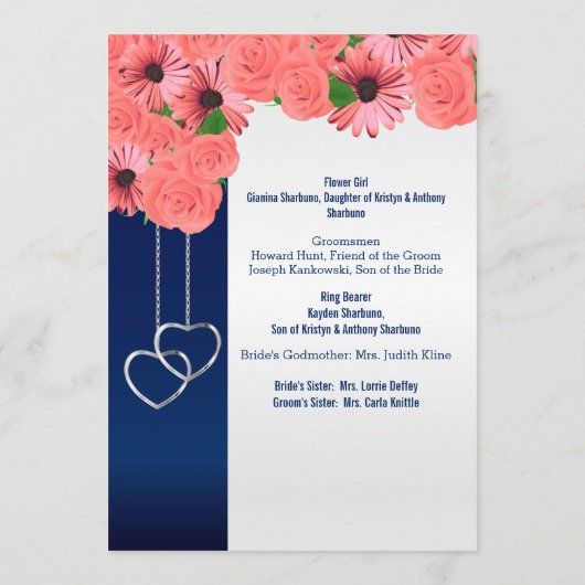 サンゴの花とネイビーブルー – プログラム (裏面)