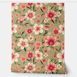 サンゴの花のオアシス：ヴィンテージインスパイア-フローラ 壁紙