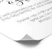 サンゴの花のカードと結婚贈り物のサイン ポスター (角)