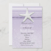 サンゴの花のラベンダー パープル エレガント ビーチ インビテーション (正面)