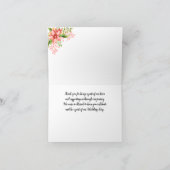 サンゴの花の写真の結婚式のお礼 サンキューカード (内部)