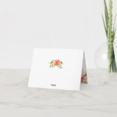 サンゴの花の写真の結婚式のお礼 サンキューカード (裏面)