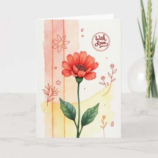 サンゴの花の誕生日カード カード (正面)