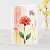 サンゴの花の誕生日カード カード (黄色い花)