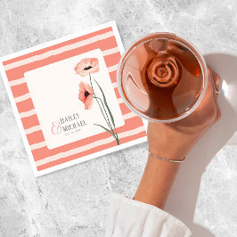 サンゴの花ケシ スタンダードカクテルナプキン