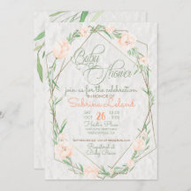 サンゴの花緑のテラリウム赤ちゃんシャワー