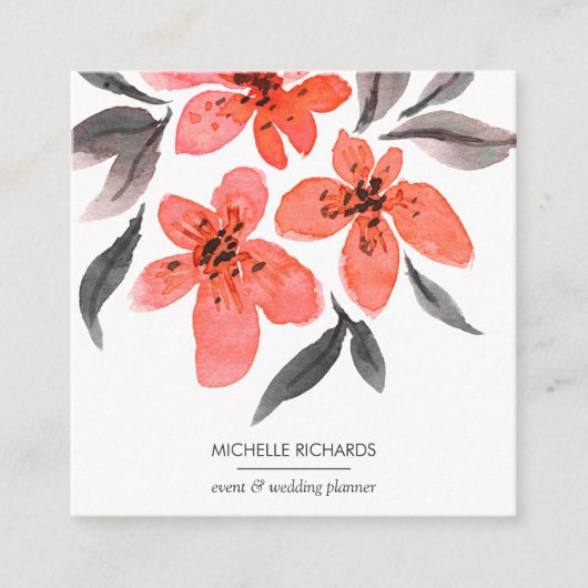 サンゴの花 |プロフェッショナルソーシャルメディアのアイコン スクエア名刺 (正面)