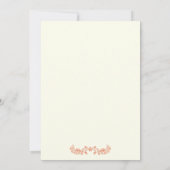 サンゴの葉のイニシャル結婚のリハーサルディナー 招待状 (裏面)