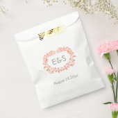 サンゴの葉リース枠モノグラム結婚の フェイバーバッグ (封をした状態)