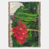 サンゴの葉植物の花 スローブランケット (正面縦)