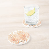 サンゴの葉水彩モノグラム コースター (側面)