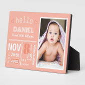 サンゴの誕生発表ベビー写真プラーク フォトプラーク (側面)