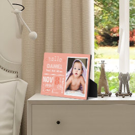 サンゴの誕生発表ベビー写真プラーク フォトプラーク