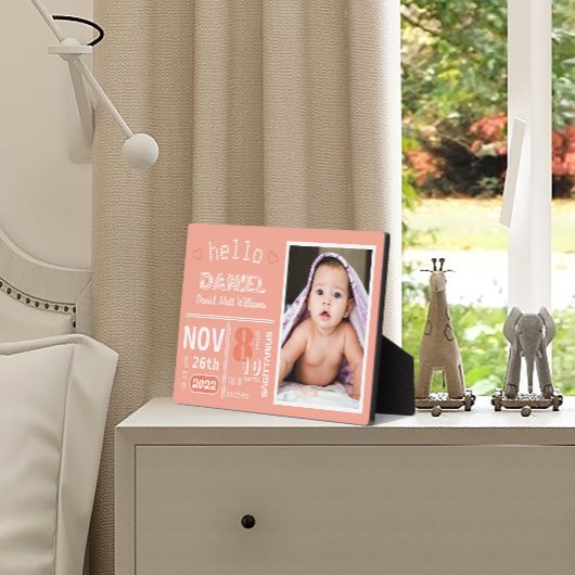 サンゴの誕生発表ベビー写真プラーク フォトプラーク