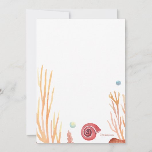 サンゴの貝殻 招待状 (裏面)
