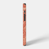 サンゴの赤い大理石のテクスチャー iPhoneケース (左側面)