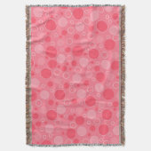 サンゴの赤い色調でレトロ60年代の水玉模様 スローブランケット (正面縦)