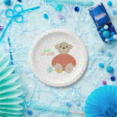 サンゴの赤ちゃんシャワーを着たテディベア ペーパープレート (パーティー)