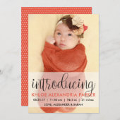 サンゴの赤ちゃん少女の写真を紹介する脚本 案内状 (正面/裏面)