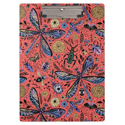 サンゴの赤にドードルバグ クリップボード (正面)