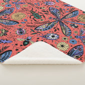 サンゴの赤にドードルバグ シェルパブランケット (3/4)