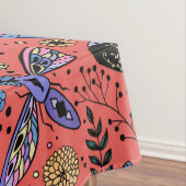 サンゴの赤にドードルバグ テーブルクロス (インサイチュ)