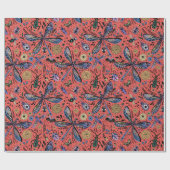 サンゴの赤にドードルバグ ラッピングペーパー (フラット)