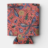 サンゴの赤にドードルバグ 缶クーラー (正面)