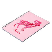 サンゴの赤の帯の干支 ノートブック (左側)