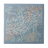 サンゴの青に泳ぐ魚の群れ ID1198 タイル (正面)