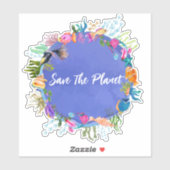 サンゴの魚が惑星のシールを保存 シール (シート)