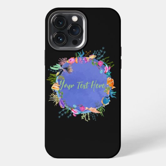 サンゴの魚、青い海 iPhoneケース (裏面)