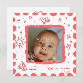 サンゴの鳴鳥の誕生のお知らせ 案内状 (正面/裏面)