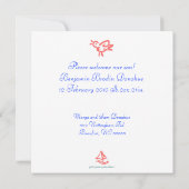 サンゴの鳴鳥の誕生のお知らせ 案内状 (裏面)